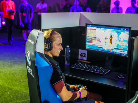 MELBOURNE, AUSTRALIA - JANUARY 27, 2019: Hundreds Fortnite gamers compete during Fortnite Summer...