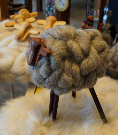 EL CALAFATE, ARGENTINA - FEBRUARY 8, 2020: Local souvenirs on display in El Calafate, Argentinian Patagoniaのeditorial素材