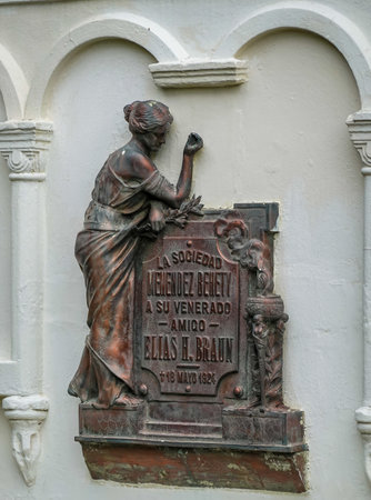 PUNTA ARENAS, CHILE - JANUARY 31, 2020: Sara Braun Hamburger family mausoleum at a Cemetery of Punta Arenas Sara Braun in Chileのeditorial素材