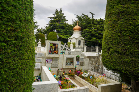 PUNTA ARENAS, CHILE - JANUARY 31, 2020: Sara Braun Hamburger family mausoleum at a Cemetery of Punta Arenas Sara Braun in Chileのeditorial素材