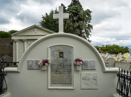 PUNTA ARENAS, CHILE - JANUARY 31, 2020: Tombs and graves at a Cemetery of Punta Arenas Sara Braun in Chile. The cemetery has been ranked by CNN as one of the most beautiful cemeteries in the worldのeditorial素材