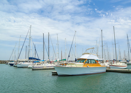 ST KILDA, AUSTRALIA - JANUARY 25, 2019: Royal Melbourne Yacht Squadron is a yacht club located at St Kilda Beach in the suburb of St. Kilda in Melbourne, Australia. The squadron was founded in 1876のeditorial素材