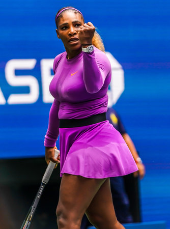 NEW YORK - SEPTEMBER 1, 2019: Grand Slam champion Serena Williams in action during her 2019 US Open...