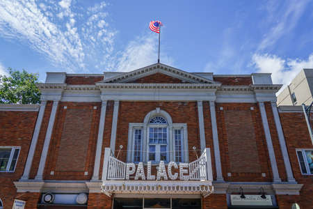 LAKE PLACID, NEW YORK - AUGUST 20, 2020: Palace Theater in Lake Placid,  Upstate New York, Built in 1926, the Palace Theater opened May 29, 1926 and is still showing films.のeditorial素材