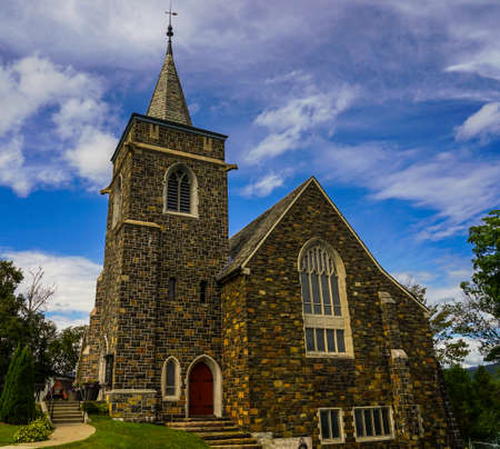LAKE PLACID, NEW YORK - AUGUST 20, 2020: Adirondack Community Church in Lake Placid, Upstate New Yorkのeditorial素材