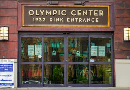 LAKE PLACID, NEW YORK - AUGUST 20, 2020: Lake Placid Olympic Center in New York. Lake Placid hosted the 1932 and the 1980 Winter Olympicsのeditorial素材
