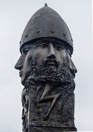 HAMILTON, NEW JERSEY - OCTOBER 11, 2020: Unique sculpture on permanent display. Grounds For Sculpture is an outdoor 42-acre park established in 1992 to promote  contemporary sculpturesのeditorial素材