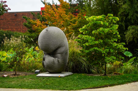 HAMILTON, NEW JERSEY - OCTOBER 11, 2020: Unique sculpture on permanent display. Grounds For Sculpture is an outdoor 42-acre park established in 1992 to promote  contemporary sculpturesのeditorial素材