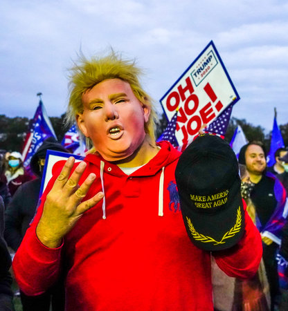 BROOKLYN, NEW YORK - OCTOBER 25, 2020: President Trump supporters participate at New York for Trump...