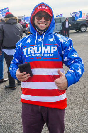 BROOKLYN, NEW YORK - NOVEMBER 1, 2020: President Trump supporters participate at National Trump Day 2020 rally in Brooklyn, New Yorkのeditorial素材