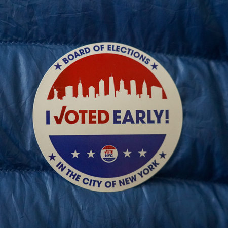 NEW YORK - NOVEMBER 1, 2020: I Voted Early in the City of New York sticker