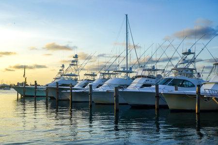 WEST PALM BEACH, FLORIDA - OCTOBER 27, 2020: Sailboats and yachts at Sailfish Marina in Florida. Sailfish Marina Resort is a favorite docking in the Palm Beachesのeditorial素材