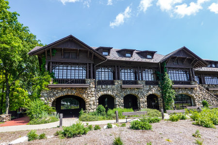 BEAR MOUNTAIN, NEW YORK - JUNE 21, 2020: Bear Mountain Inn at Bear Mountain State Park in New York