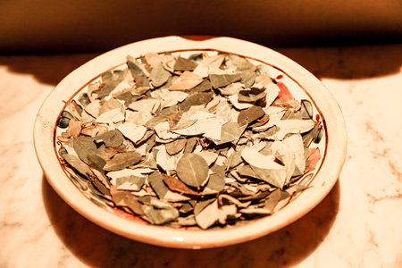 The Peruvian Coca Leafs offered to help tourists from all over the world  for preventing altitude sickness in Cusco, Peruの写真素材