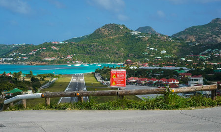 Airport danger sign at St Barts, French West Indies