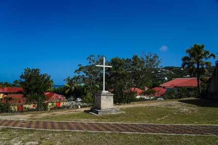 ST. BARTS, FRENCH WEST INDIES - FEBRUARY 4, 2021: The Church of Our Lady of the Assumption located on the island of Saint Barthelemy, in the district of Lorientのeditorial素材