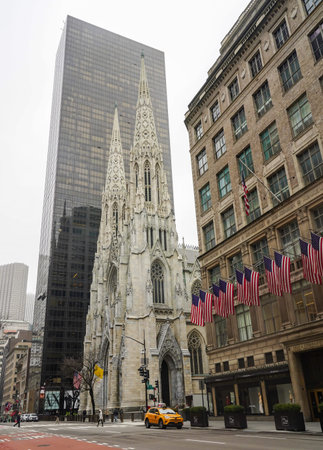 NEW YORK CITY - MARCH 25, 2021: St. Patrick's Cathedral in New York City