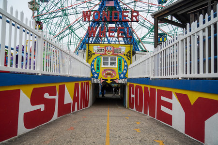 BROOKLYN, NEW YORK - MAY 9, 2021: Wonder Wheel at the Coney Island amusement park. This year the...