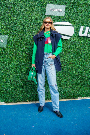 NEW YORK - SEPTEMBER 7, 2019: American model Gigi Hadid on the blue carpet before 2019 US Open...