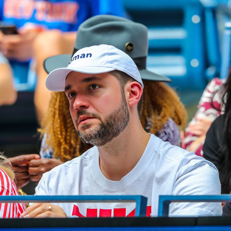 NEW YORK - SEPTEMBER 1, 2019: 23-time Grand Slam champion Serena Williams husband Alexis Ohanian...