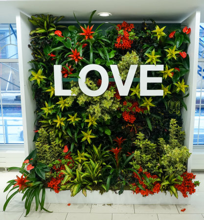 NEW YORK - MAY 2, 2021: Flower decoration during famous Macy's Annual Flower Show at the Macy's Herald Square in midtown Manhattanのeditorial素材