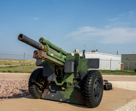 PENROSE, COLORADO - AUGUST 10, 2021: A howitzer artillery gun at the Colonel Leo Sidney Boston War...