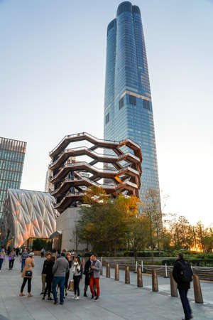 NEW YORK - OCTOBER 24, 2019: The Vessel, the centerpiece of the Public Square and Gardens at Hudson Yards. In 2021 Vessel faces calls for closure after fourth jump death suicideのeditorial素材