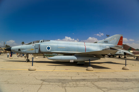 HATZERIM, ISRAEL - MAY 2, 2017: McDonnell Douglas RF-4E Phantom II  aircraft on display at The...