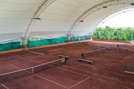 ISLA MUJERES, MEXICO - SEPTEMBER 19, 2021: Rafa Nadal Tennis Centre in Costa Mujeres, Mexico, located in the Grand Palladium Costa Mujeres Resortのeditorial素材