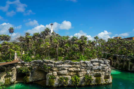 PLAYA DEL CARMEN, MEXICO - JULY 6, 2021: Hotel Xcaret Mexico in Playa del Carmen, Mexico.  it is sophisticated hotel that surpasses the traditional All-Inclusive hotels with All-Fun Inclusive conceptのeditorial素材