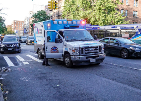 BROOKLYN, NEW YORK - OCTOBER 14, 2021: New York Police Department activity on scene of an incident...
