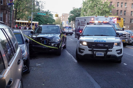 BROOKLYN, NEW YORK - OCTOBER 14, 2021: New York Police Department activity on scene of an incident...