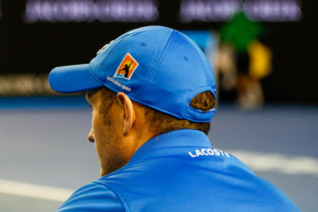 MELBOURNE, AUSTRALIA - JANUARY 24, 2016: Line judge in action during match at 2016 Australian Open...