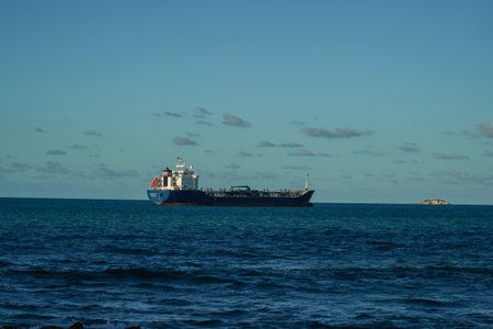 ST. JOHN, ANTIGUA AND BARBUDA - JANUARY 3, 2022: Veronica PG oil/chemical tanker at anchor in coastal waters of the Antiguaのeditorial素材