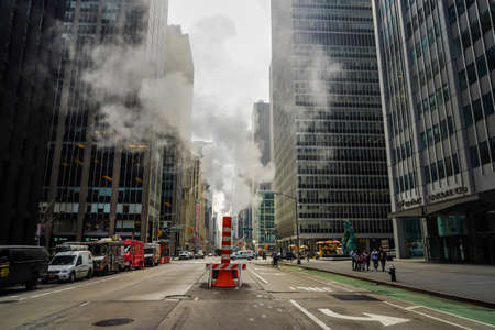 NEW YORK - MARCH 25, 2021: Looking south on 6th Ave in midtown Manhattan.のeditorial素材