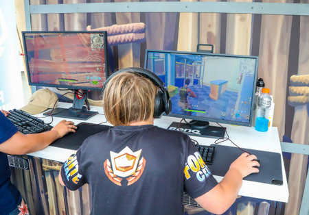 MELBOURNE, AUSTRALIA - JANUARY 27, 2019: Hundreds Fortnite gamers compete during Fortnite Summer...