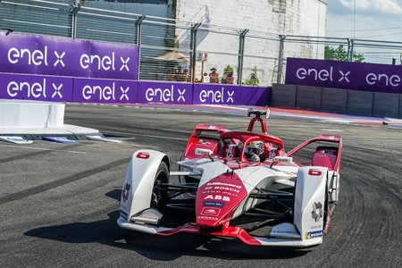 NEW YORK - JULY 10, 2021: Joel Eriksson (6) of Dragon / Penske Autosport Racing Team driving Formula...