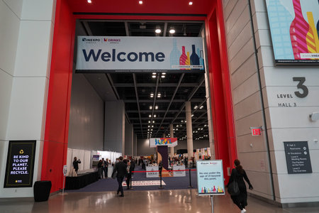 NEW YORK - MARCH 10, 2022: On the exhibition floor during 2022 Vinexpo New York in Manhattan....