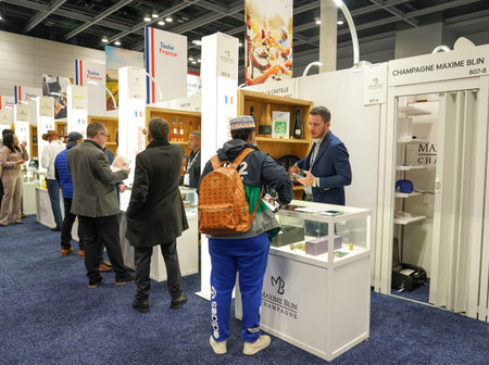 NEW YORK - MARCH 10, 2022: French wines presented at Taste France and French Pavilion during 2022...