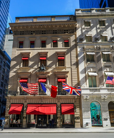 NEW YORK - MARCH 3, 2022: Cartier Fifth Avenue Mansion in Midtown Manhattan. Morton F. Plant House...