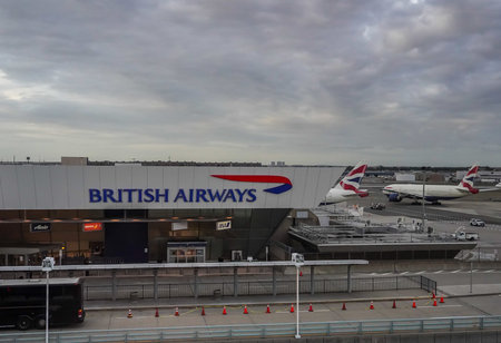 NEW YORK- SEPTEMBER 21, 2021: British Airways Terminal 7 at JFK International Airportのeditorial素材