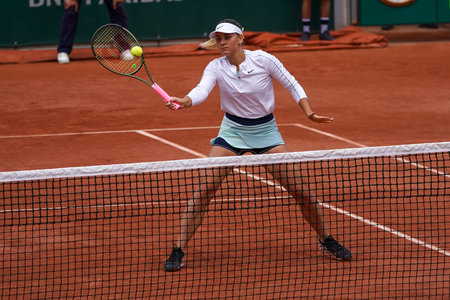 PARIS, FRANCE - MAY 31, 2022: Professional tennis players Marta Kostyuk of Ukraine in action during...