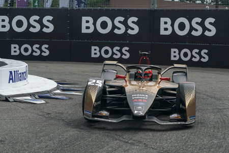 NEW YORK - JULY 10, 2021: Two-time FIA Formula E World Champion Jean-Eric Vergne (25) of DS...