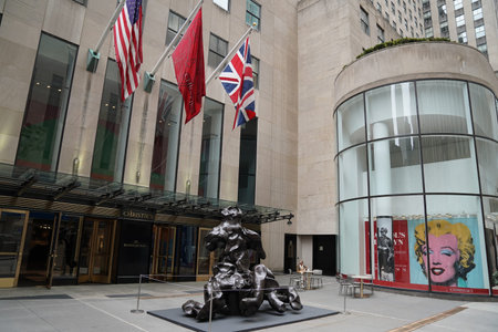 NEW YORK CITY - MAY 12, 2022: Christie's main headquarters at Rockefeller Plaza in New York. Christie's is the world's largest art business and a fine arts auction houseのeditorial素材