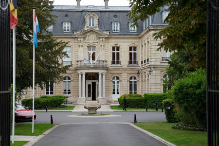 REIMS, FRANCE - MAY 26, 2022: Relais Chateaux award-winning classic French hotel the Domaine Les Crayeres, home of Two Star Michelin restaurant Le Parc in Reimsのeditorial素材