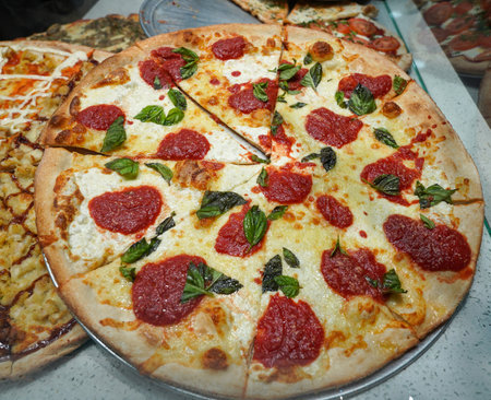 Variety of Italian pizza piesの写真素材
