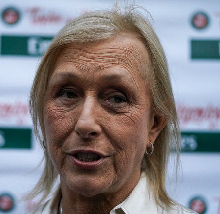 PARIS, FRANCE - MAY 30, 2022: Czech-American former professional tennis player Martina Navratilova during tennis legends press conference at 2022 Roland Garros in Paris, Franceのeditorial素材