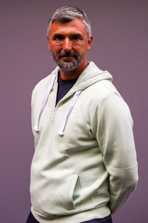 PARIS, FRANCE - MAY 30, 2022: Croatian former professional tennis player and Wimbledon Champion Goran Ivanisevic during tennis legends press conference at 2022 Roland Garrosのeditorial素材