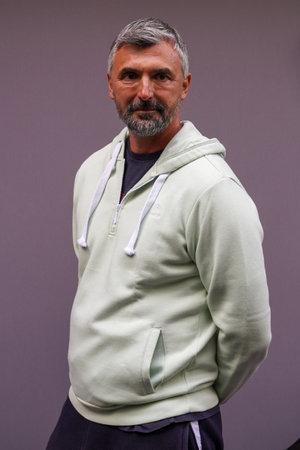 PARIS, FRANCE - MAY 30, 2022: Croatian former professional tennis player and Wimbledon Champion Goran Ivanisevic during tennis legends press conference at 2022 Roland Garrosのeditorial素材