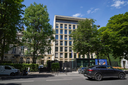 PARIS, FRANCE - JUNE 2, 2022: The Embassy of Germany in Paris located on Avenue Franklin D. Roosevelt in the 8th arrondissement of Parisのeditorial素材